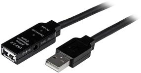 Vads StarTech USB 2.0 USB2AAEXT5M USB 2.0 female, USB 2.0, 5 m, melna krās.