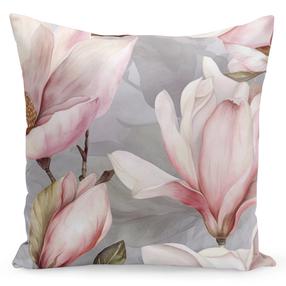 Dekoratyvinės pagalvėlės užvalkalas Mariall Magnolia, rožinė sp./pilka sp., 50 cm x 60 cm