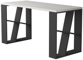 Rašomasis stalas Kalune Design Honey 855DTE3814, 140 cm x 60 cm, 75 cm, antracito sp./balta sp.