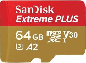 Atminties kortelė SanDisk Extreme Plus, 64 GB, 200 Mb/s - 90 Mb/s