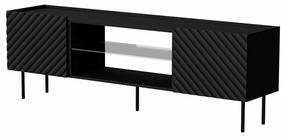 TV staliukas Cama Meble EF Lucca, juoda sp., 180 cm x 40 cm x 59 cm