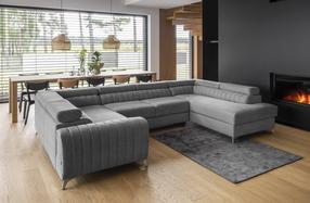 Kampinė sofa Louis Gojo 5, tamsiai pilka sp., dešininė, 202 x 347 cm x 92 cm