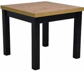 Valgomojo stalas išskleidžiamas Qubik, ruda sp./juoda sp., 80 - 200 cm x 80 cm x 76 cm