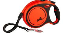 Automatinis pavadėlis Flexi Xtreme 522763, juoda sp./oranžinė sp., L 8m