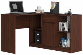 Rakstāmgalds un plaukts Akord Furniture Factory B-17, 126 cm x 120 cm, 79 cm, wenge krās.