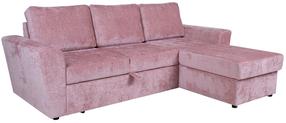 Kampinė sofa - lova Ingmar 15618, rožinė sp., 242 x 168 cm x 92 cm