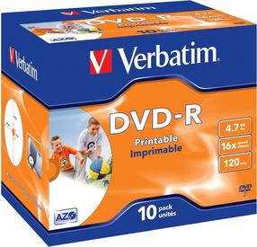 Ierakstāms kompaktdisks Verbatim Printable, 4.7 GB, 10gab.