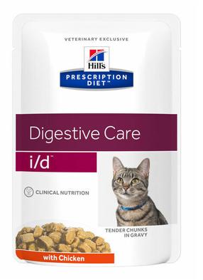 Mitrā kaķu barība Hill's Prescription Diet Digestive Care with Chicken I/D, vistas gaļa, 0.085 kg x 12 gab.