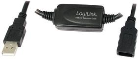 Laidas Logilink USB to USB USB 2.0 A male, USB 2.0 A female, 10 m, juoda sp.