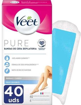 Depilācijas joslas Veet Pure, 40 gab.