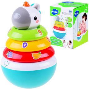 Edukacinė piramidė, vienaragis Hola Roly Poly, 19 cm, įvairių spalvų