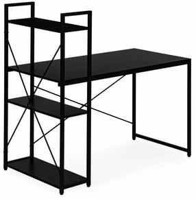 Rašomasis stalas su lentyna ModernHome TH-SD-1, 120 cm x 60 cm, 120 cm, juoda sp.