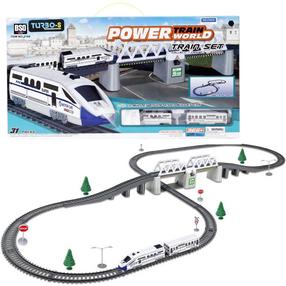Žaislinis traukinys su bėgiais Power Train World, balta sp./pilka sp.