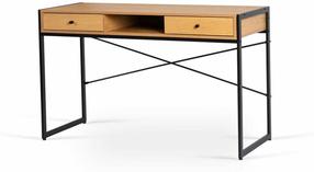 Rašomasis stalas su stalčiais Rex 2, 123 cm x 48 cm, 76.5 cm, ąžuolo sp./juoda sp.