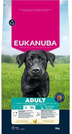 Сухой корм для собак Eukanuba Adult Large Chicken, курица, 3 кг