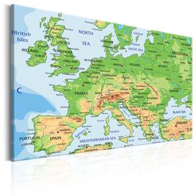 Reproduktsioon Artgeist Map of Europe MDF02, 30 cm x 20 cm