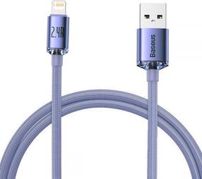 Vads Baseus USB - Lightning, Lightning/USB, 120 cm, violeta krās.