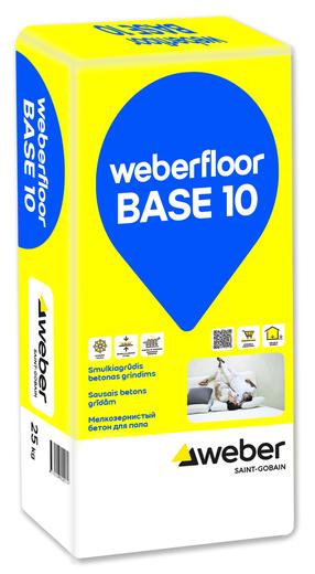 Sausais betons grīdām Saint-Gobain Weber Floor Base 10, izlīdzinošs, pelēka krās., 25 kg