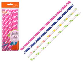 Соломинка Simple Solution Dots, 24 см, бумага, многоцветный, 12 шт.