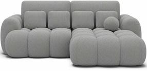Kampinė sofa - lova Covelion Velvet Calmora 04, pilka sp., dešininė, 167 x 260 cm x 105 cm