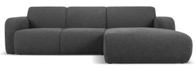 Kampinė sofa Micadoni Home Molino Boucle, tamsiai pilka sp., dešininė, 250 x 170 cm x 72 cm