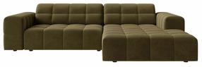 Kampinė sofa Cosmopolitan Design Chicago Bluvel 77, alyvuogių žalia sp., dešininė, 167 x 234 cm x 78 cm