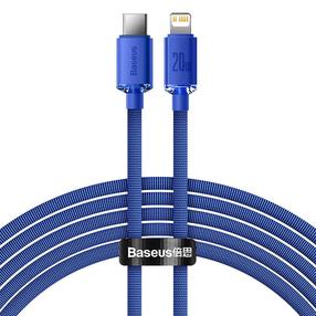 Laidas Baseus Crystal Shine USB Type-C, Lightning, 2 m, mėlyna sp.