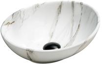 Vonios praustuvas Mexen Elza, keramika, 40.5 cm x 33 cm x 14 cm, balta sp./juoda sp./pilka sp.