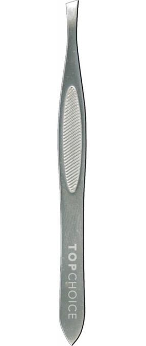 Косметический пинцет, для бровей Top Choice 75599, 7.5 см, серебристый цв.