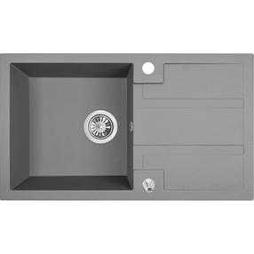 Virtuvinė plautuvė Laveo Barbados SBB_511T, Grey, granitas, 76 cm x 44 cm x 18 cm, pilka sp.