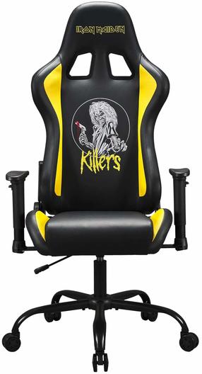 Žaidimų kėdė Subsonic Iron Maiden Killers, 53 x 49 x 123 - 133 cm, juoda sp./geltona sp.