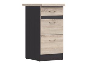 Apatinė virtuvinė spintelė Junona Line, sonoma ąžuolo sp./wenge sp., 47 cm x 40 cm x 85.7 cm