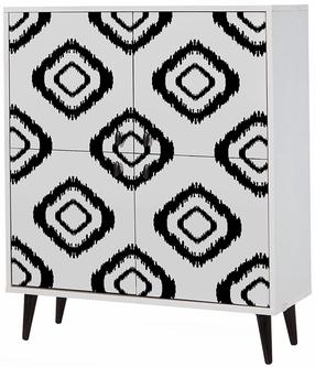 Spintelė Kalune Design Multi Purpose Fas, balta sp./juoda sp., 36 cm x 95 cm x 111 cm