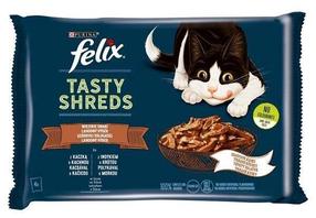 Kassi märgtoit Purina Tasty Shreds, kalkun/pardiliha, 0,08 kg x 4 tk