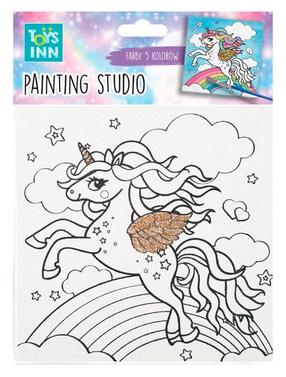 Maalimine numbrite järgi Stnux Unicorn Rainbow, sinine v./valge v./kollane v.