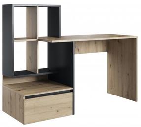 Rašomasis stalas Paco PC-02, antracito/ąžuolo