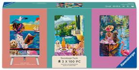 Puzle 3in1 Ravensburger Will Travel & Easel Set Have Dog, 17.8 cm x 12.7 cm, 300 gab., daudzkrāsaina