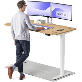 Datorgalds regulējams augstums Desktronic HomePro, 160 cm x 80 cm, 61 - 125.5 cm, ozola krās./balts krās.