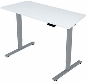 Datorgalds regulējams augstums Home4you Ergo Fit K187181, 120 cm x 60 cm, 71.6 - 116 cm, balta krās./sudraba krās.