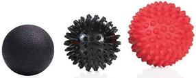 Masāžas instrumentu komplekts Gymstick Massage Ball Set Massage Ball Set, melna krās./sarkana krās., 9.1 cm