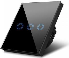 Выключатель Maclean Touch MCE705B, 3 кл., черный цв.
