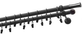 Karnizo komplektas Olimp Walec, 250 cm, Ø 19 mm, juoda sp.