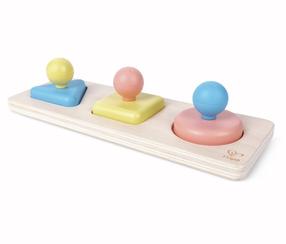 Formu škirotājs Hape Montessori Mirror Shape, 8.8 cm, daudzkrāsaina, 3 gab.