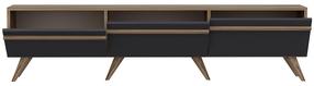TV staliukas Kalune Design Amsterdam, antracito sp./ruda sp., 180 cm x 35 cm x 42 cm