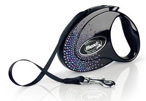 Автоматический поводок Flexi Glam Splash Mystic 2304, черный цв./зеленый цв./фиолетовый цв., M