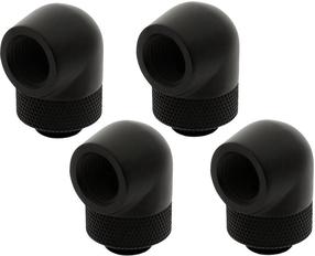 Savienojums XSPC G1/4, 90 Degree Rotary Fitting V2 - Black, melna krās., 4 gab.