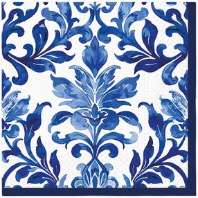 Popierinės servetėlės PAW SDL153500, 33 cm x 33 cm, mėlyna sp./balta sp., 20 vnt.