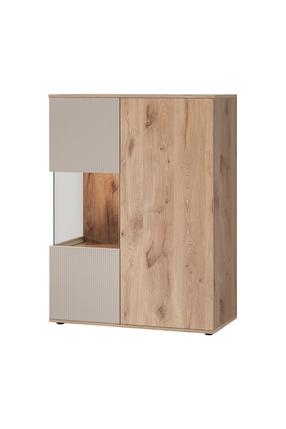 Vitrina ASM Catalina, ąžuolo/balta, 90 cm x 40 cm x 119.7 cm