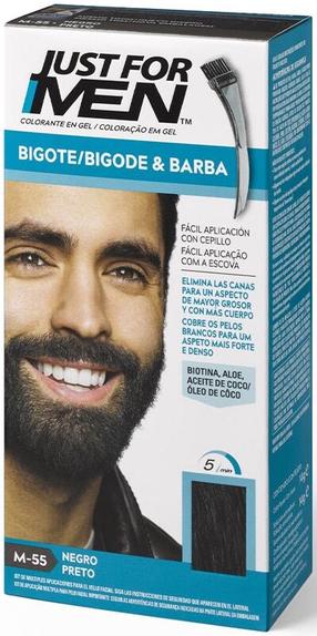 Habemevärv Just For Men Mustache & Beard, must v., M-55, 15 ml
