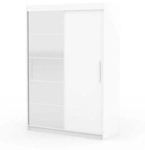 Riidekapp ADRK Esti 150, valge v., 150 cm x 59 cm x 215 cm, peegliga